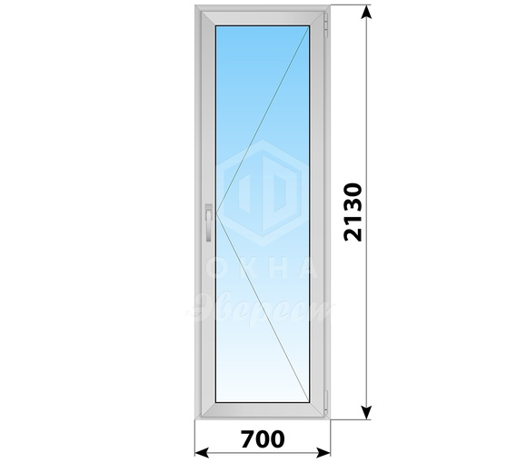 Деревянно-алюминиевая стеклянная балконная дверь 700x2130 П
