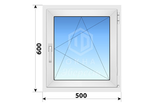 Поворотно-откидное пластиковое окно 500x600