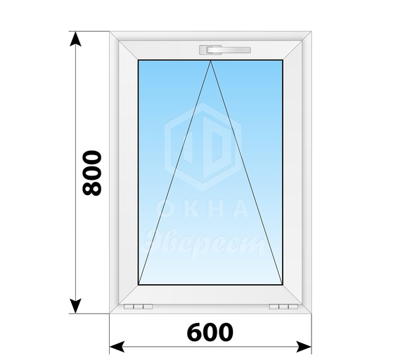 Откидное пластиковое окно 600x800